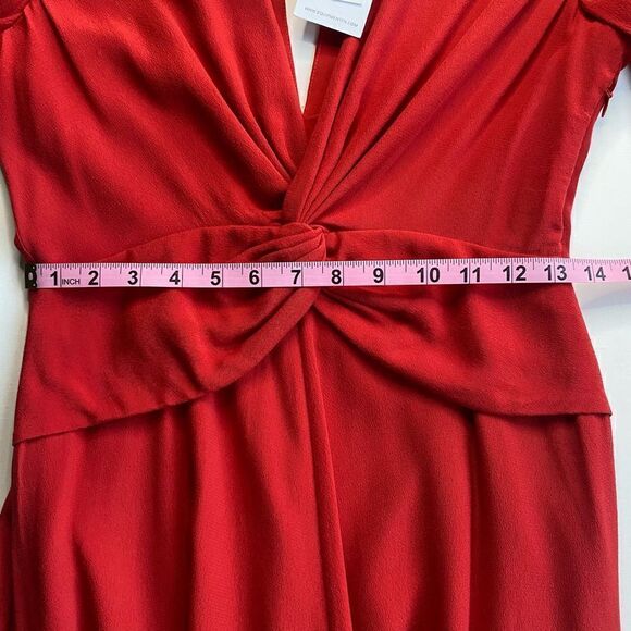 NWT EQUIPMENT Twist Front Long Sleeve Dress Aura Red Sz 4 - Picture 15 of 16